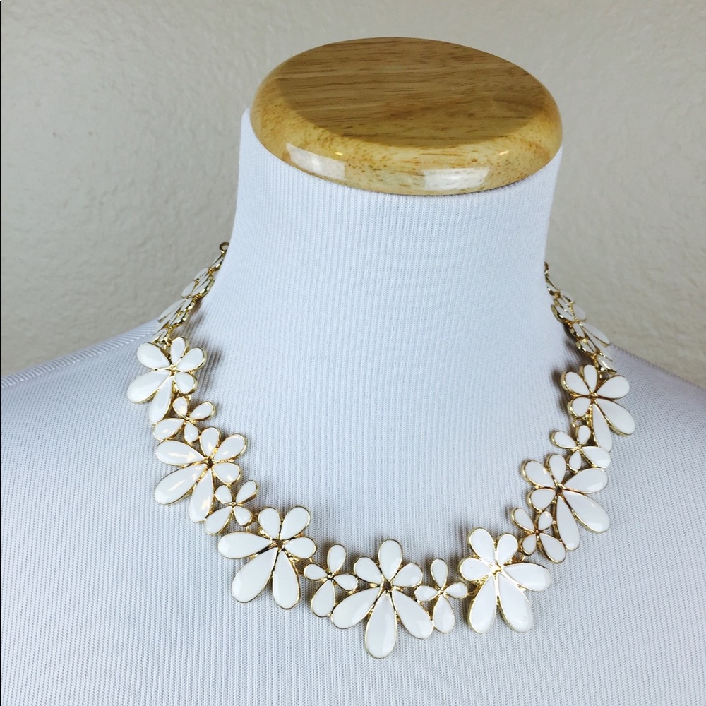 **** SOLD**** BOGOT White Floral Necklace Earrings Set